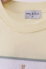 Yellow cross sheep embroidery top