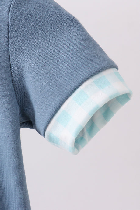 Blue racing car applique bubble