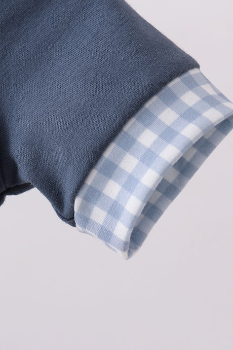 Blue football applique bubble