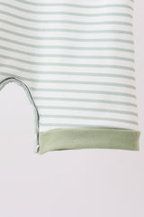Sage stripe puppy embroidery romper