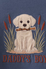 Blue puppy applique romper