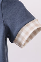 Blue puppy applique romper