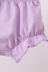 Pink octopus starfish embroidery plaid bloomer set