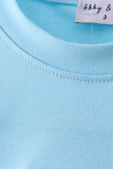 Blue cross applique top