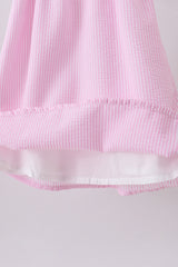 Pink seersucker ruffle dress