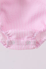 Pink seersucker ruffle bubble