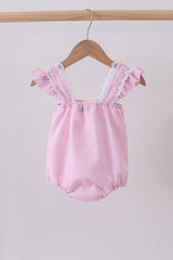 Pink seersucker ruffle bubble