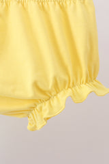 Summer lemon smocked bow bloomer set