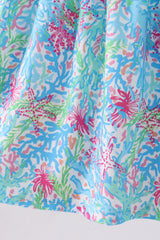 Mint island bloom 2pc ruffle shorts set