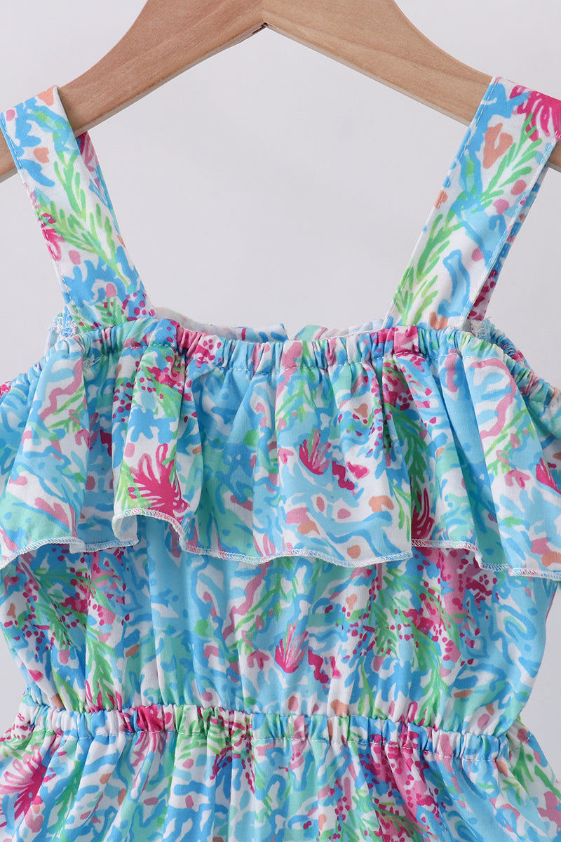 Mint island bloom jumpsuit