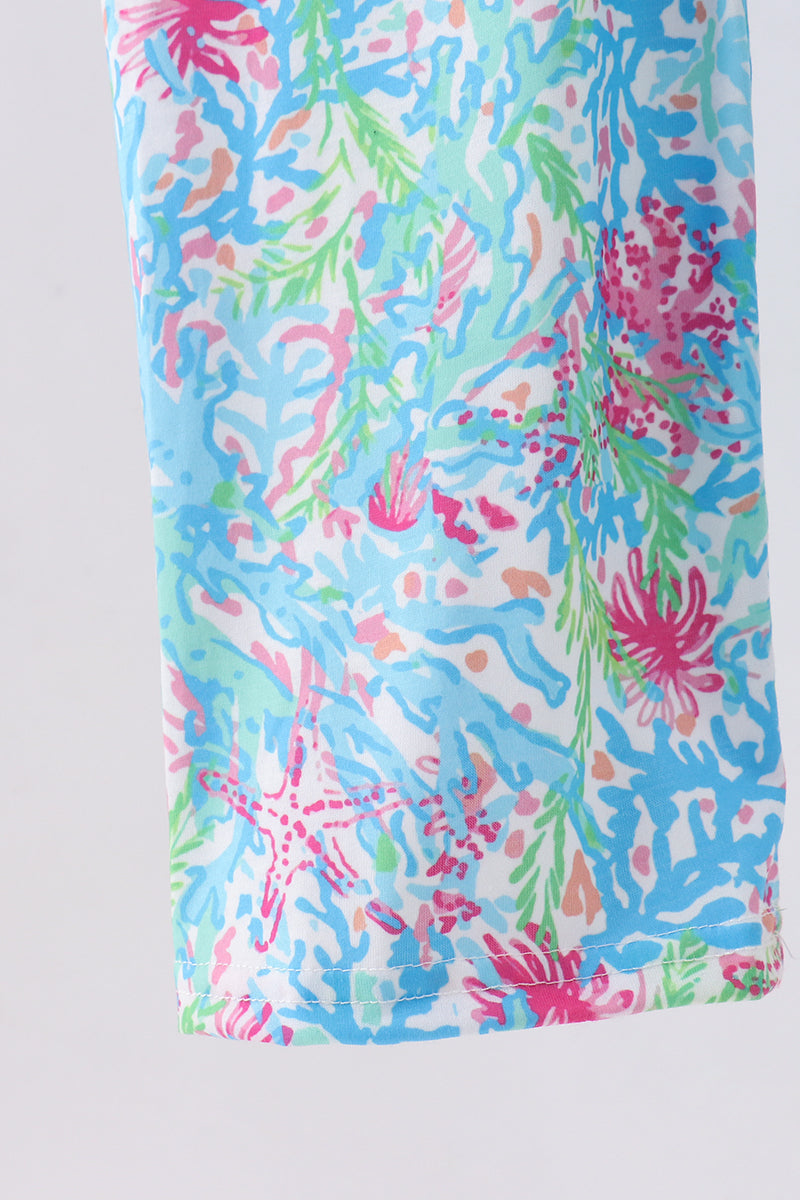 Mint island bloom jumpsuit