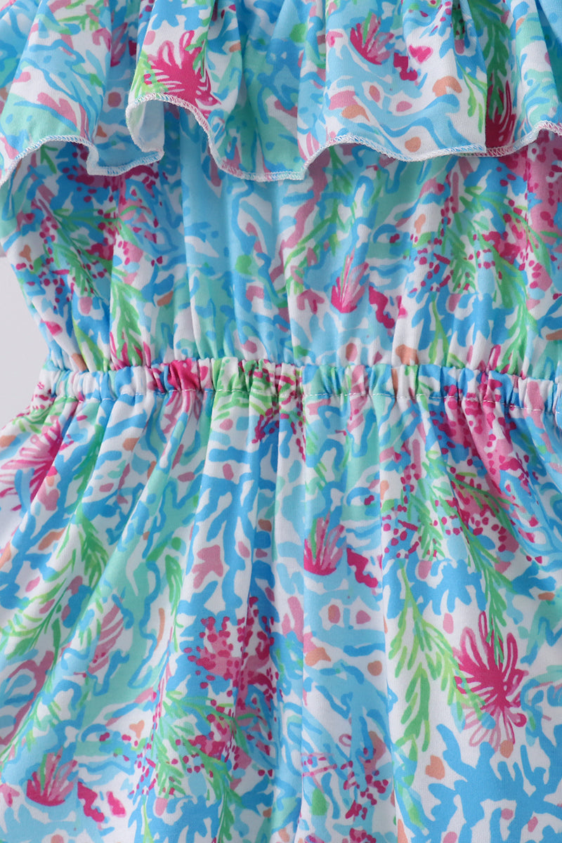 Mint island bloom jumpsuit