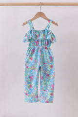 Mint island bloom jumpsuit