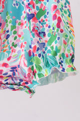 Blue bright floral ruffle bubble