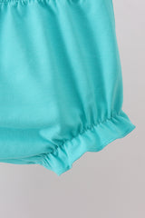 Blue bright floral ruffle bloomer set