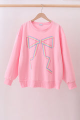 Pink Patriotic hand-sewn bow mom&me sweatshirt