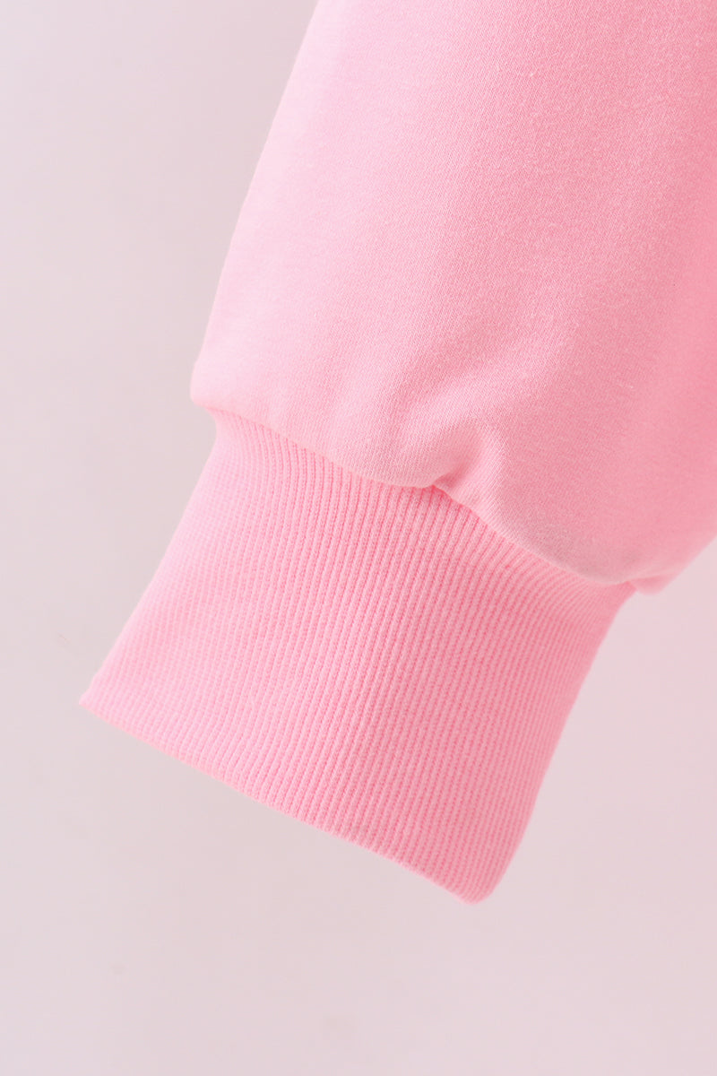 Pink Patriotic hand-sewn bow mom&me sweatshirt