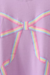 Purple Patriotic hand-sewn bow mom&me sweatshirt