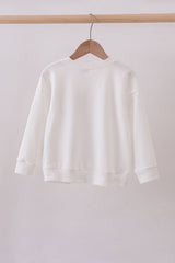 Cream Patriotic hand-sewn bow mom&me sweatshirt