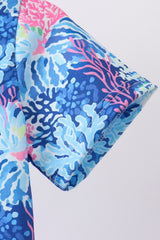 Blue marine creature print top