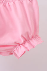 White cross smocked ruffle bloomer set