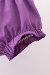 Lavender floral smocked ruffle bloomer set