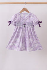 Lavender floral smocked ruffle dress