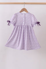 Lavender floral smocked ruffle dress