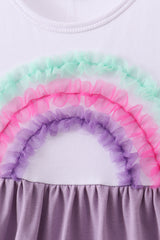 Purple lace rainbow ruffle dress