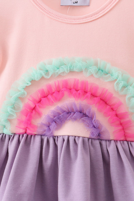 Purple lace rainbow ruffle bubble