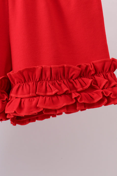 Blue star smocked ruffle shorts set