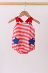 Red stripe star applique bubble