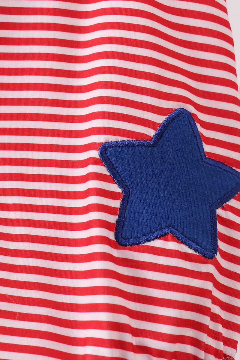 Red stripe star applique bubble