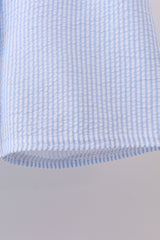 Blue crab embroidery stripe shorts swimsuit