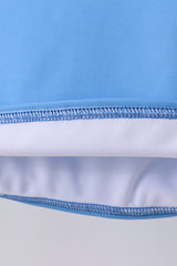 Blue crab embroidery stripe shorts swimsuit