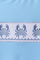 Blue crab embroidery one-piece swimsuit