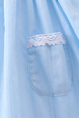 Blue flag smocked jacquard ruffle dress