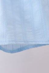 Blue flag smocked jacquard shorts set