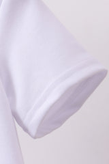White bow sequin ruffle dress