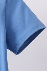 Blue flag embroidery top