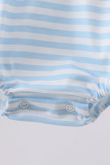 Blue flag embroidery stripe bubble