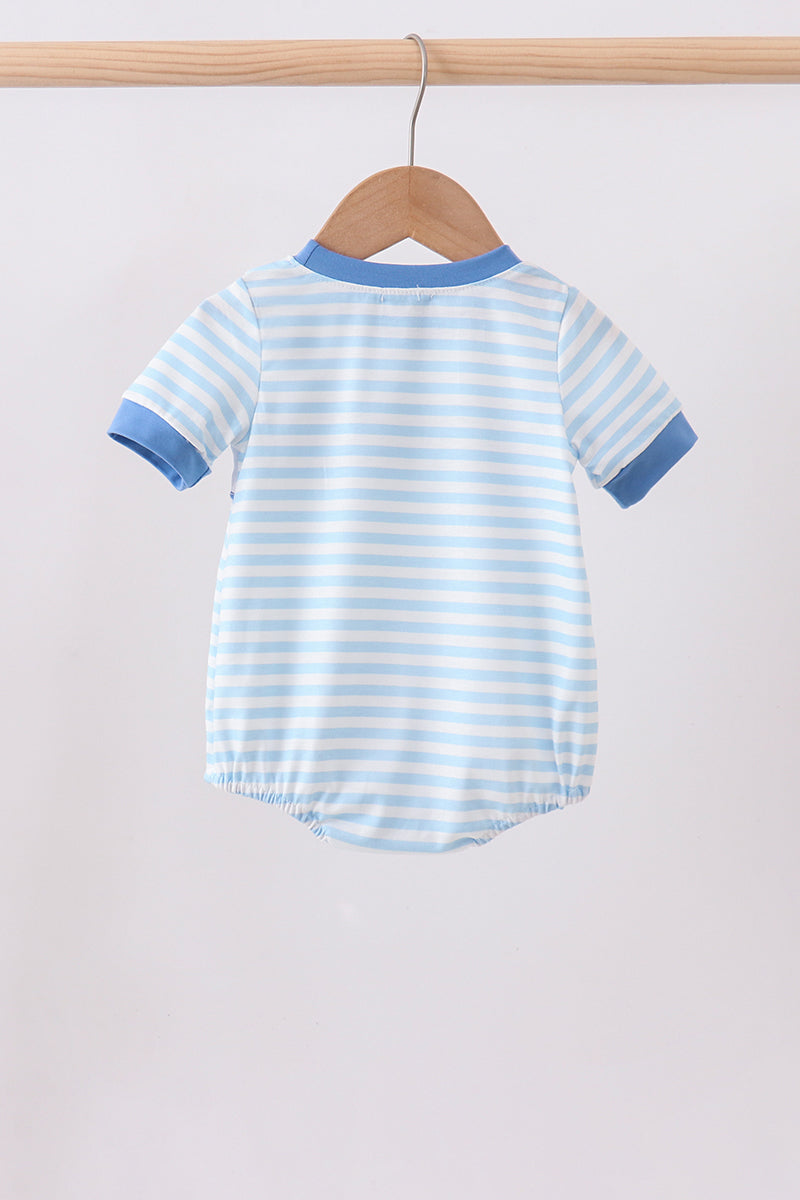Blue flag embroidery stripe bubble