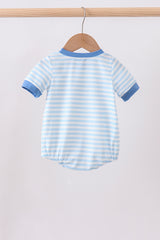 Blue flag embroidery stripe bubble