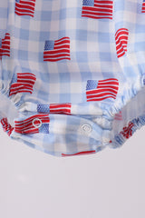 Blue flag embroidery bubble