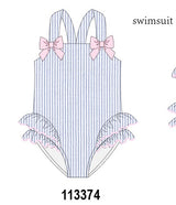 Blue Stripe One-Piece Swimsuit