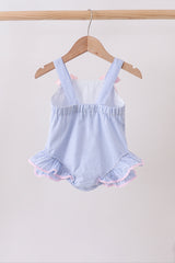 Blue Stripe One-Piece Swimsuit