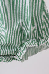 Green Watermelon Stripe Smocked Embroidered Seersucker Bubble