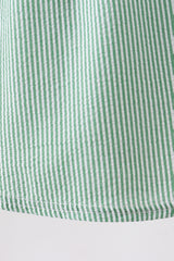 Green Watermelon Stripe Smocked Embroidered Seersucker Dress