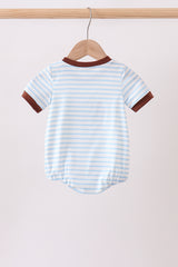 Blue Sports Ball Stripe Applique Bubble
