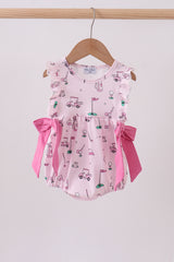 Pink golf print ruffle bubble